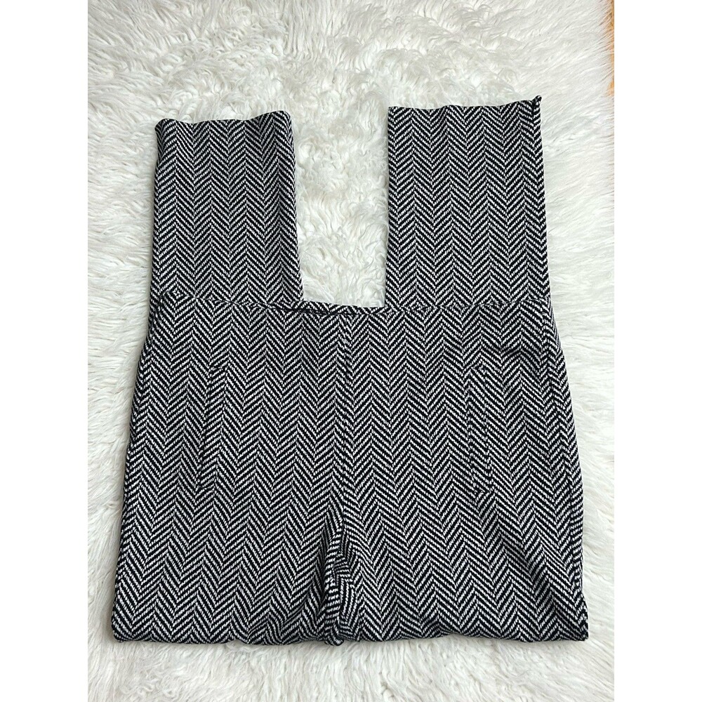 Chico's Size 0.5 Herringbone Print Pull On Knit Ankle Pants Elastic Waist Career